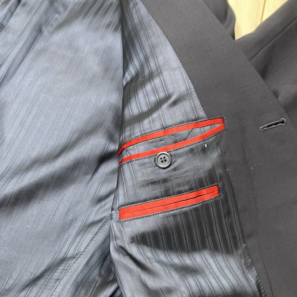 Hugo Boss Mens 2 Piece Suit Solid Navy Blue Wool Jacket Pants 38R 34 X 31 Luxury - Picture 7 of 16